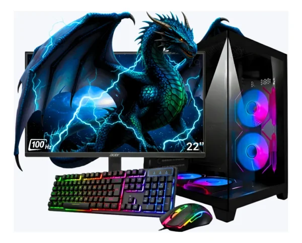 Pc Gamer Rgb Ryzen 5 5600g + 16gb +ssd 500 + Monitor 22 @pd